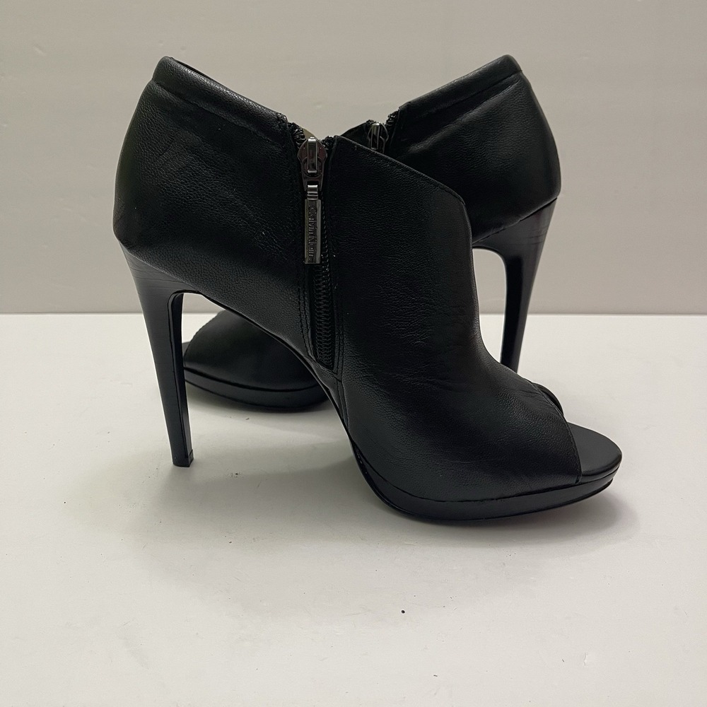 Calvin Klein Laraine Burnished Nappa High Heels Open Toe Black Women's Size 8M - Picture 5 of 9